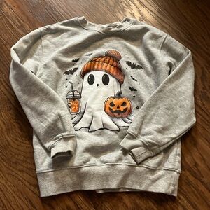 Gray Halloween Ghost Sweatshirt